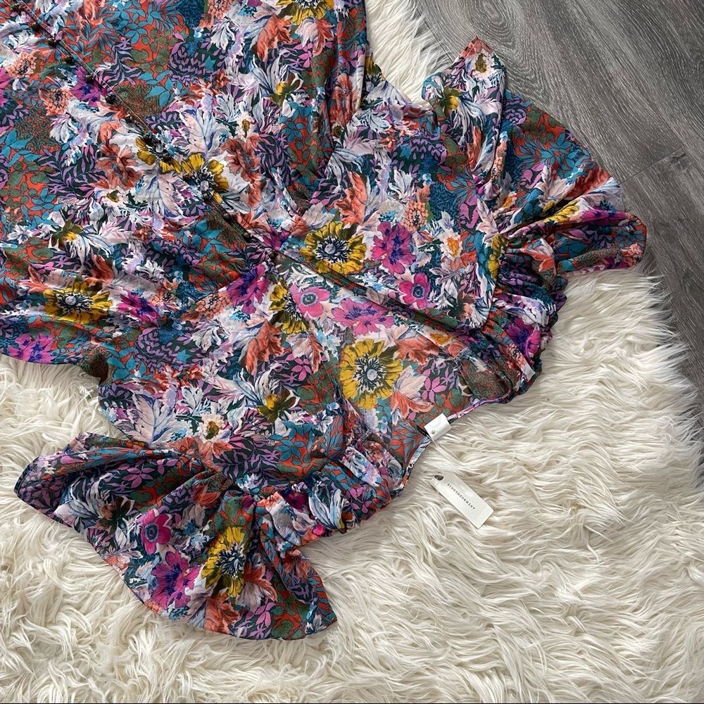 NWT ANTHRO AKEMI + KIN Valencia floral v neck dress - XL - Picture 7 of 8